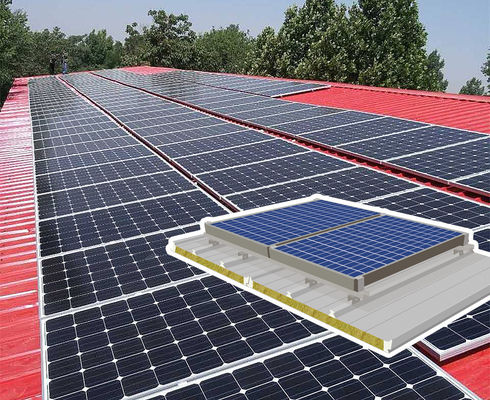 Sim Painel de telhado fotovoltaico ignífugo de 75 mm para soluções de telhado sustentáveis e ecológicas