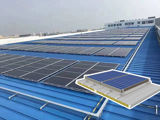 Painel de telhado fotovoltaico de núcleo de lã de rocha PU/PU de lã de vidro com largura de 1000 mm e design personalizável